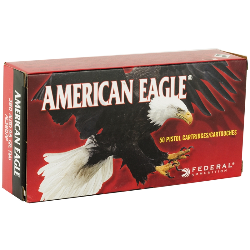 Federal American Eagle 380 ACP Auto Ammo 95 Grain FMJ