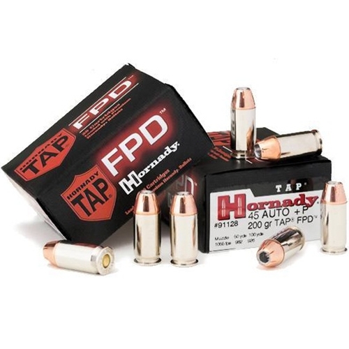 Hornady TAP-FPD Ammo 45 ACP AUTO 200 Grain +P Jacketed Hollow Point Ammunition