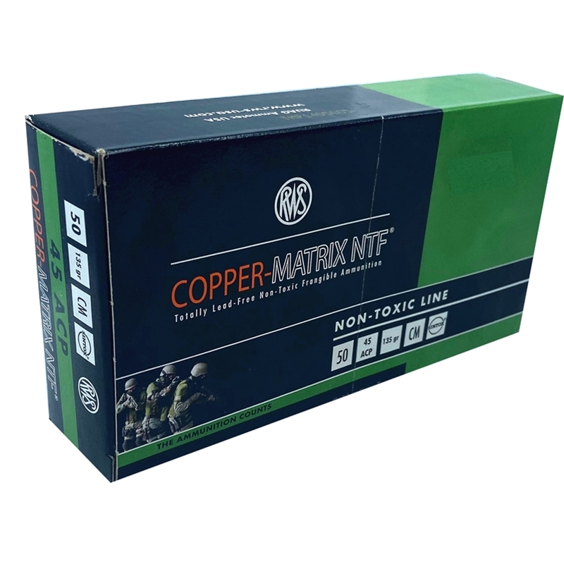 RWS CopperMatrix 45 ACP Auto Ammo 135 Grain NTF