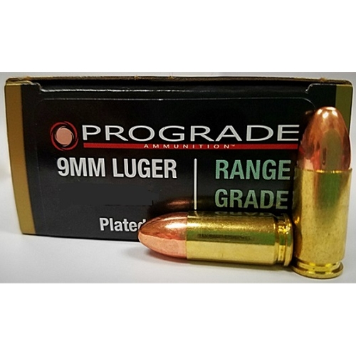 Prograde Range Grade 9mm Luger 124 Grain Plated Round Nose