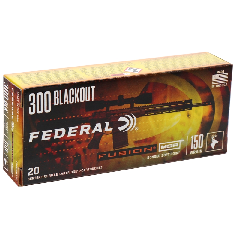 Federal Fusion MSR 300 AAC Blackout Ammo 150 Grain Bonded Soft Point - F300BMSR2