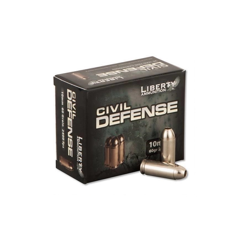 Liberty Civil Defense 10mm Auto Ammo 60 Grain CFHP