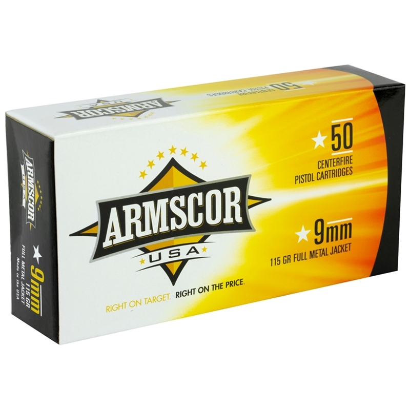 Armscor USA 9mm Luger Ammo 115 Grain Full Metal Jacket