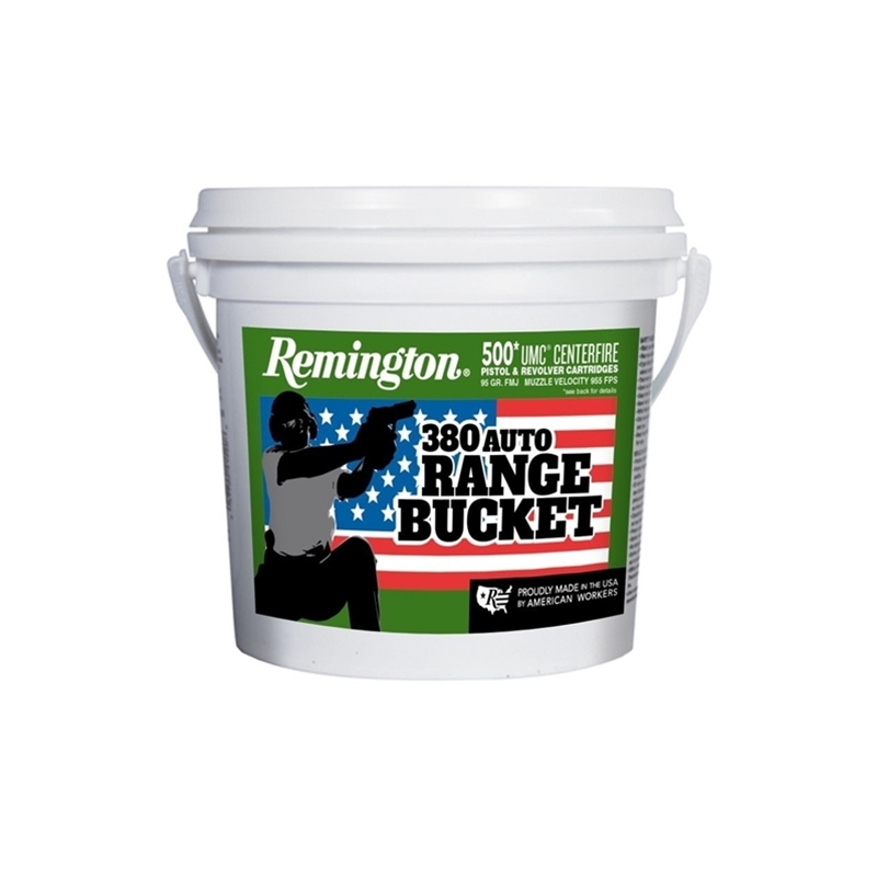 Remington UMC 380 ACP AUTO Ammo 95 Gr FMJ Bucket 500 Rds