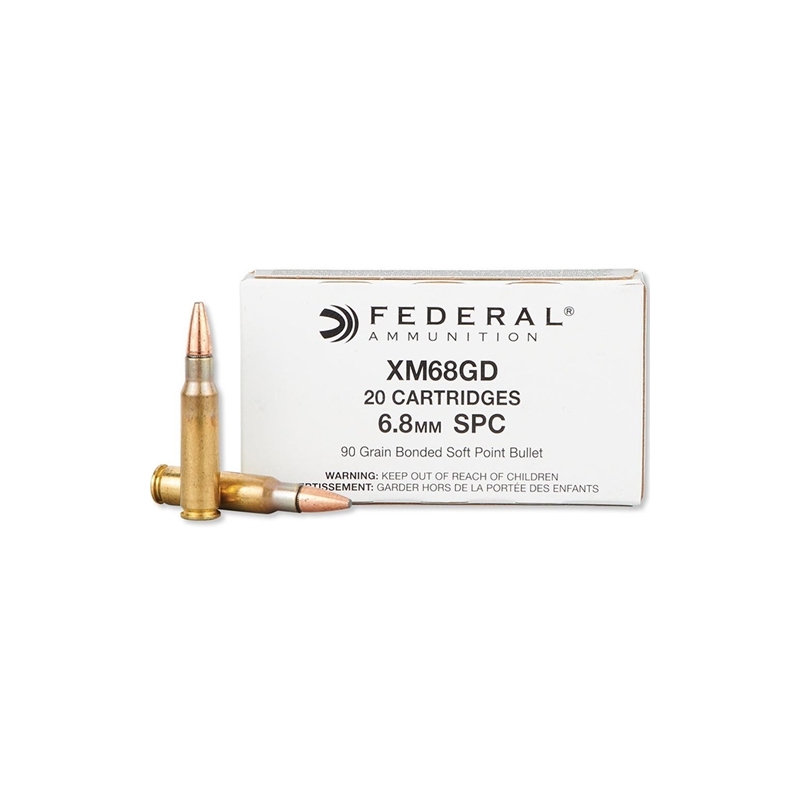 Federal 6.8mm Remington Special Ammo 90 Grain Bonded Soft Point