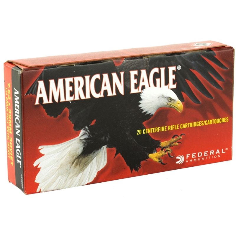 Federal American Eagle 7.62x39mm Ammo 124 Grain FMJ