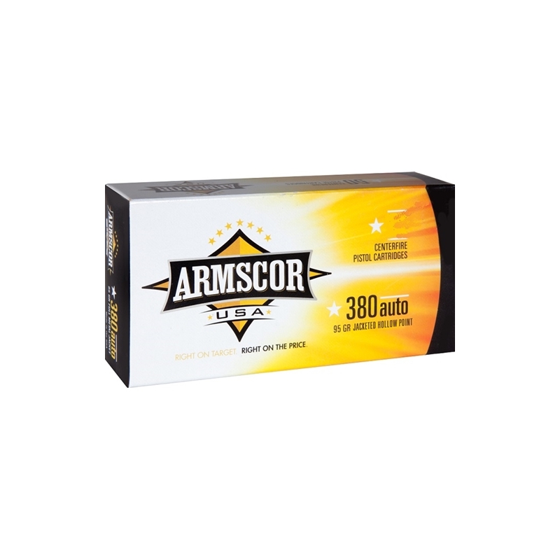 Armscor USA 380 ACP AUTO Ammo 95 Grain JHP