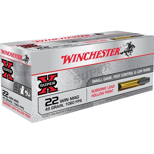 Winchester Super-X 22 Winchester Magnum Ammo 45 Gr HP Subsonic