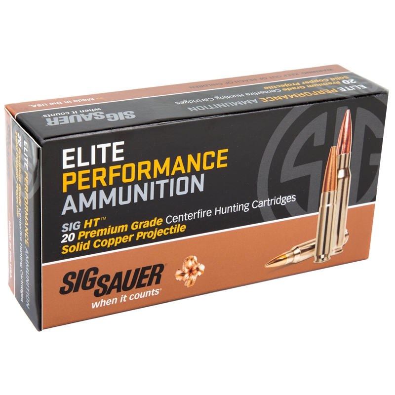 Sig Sauer Elite Performance Hunting HT 6.5 Creedmoor Ammo 120 Grain Solid Copper Lead-Free Expanding