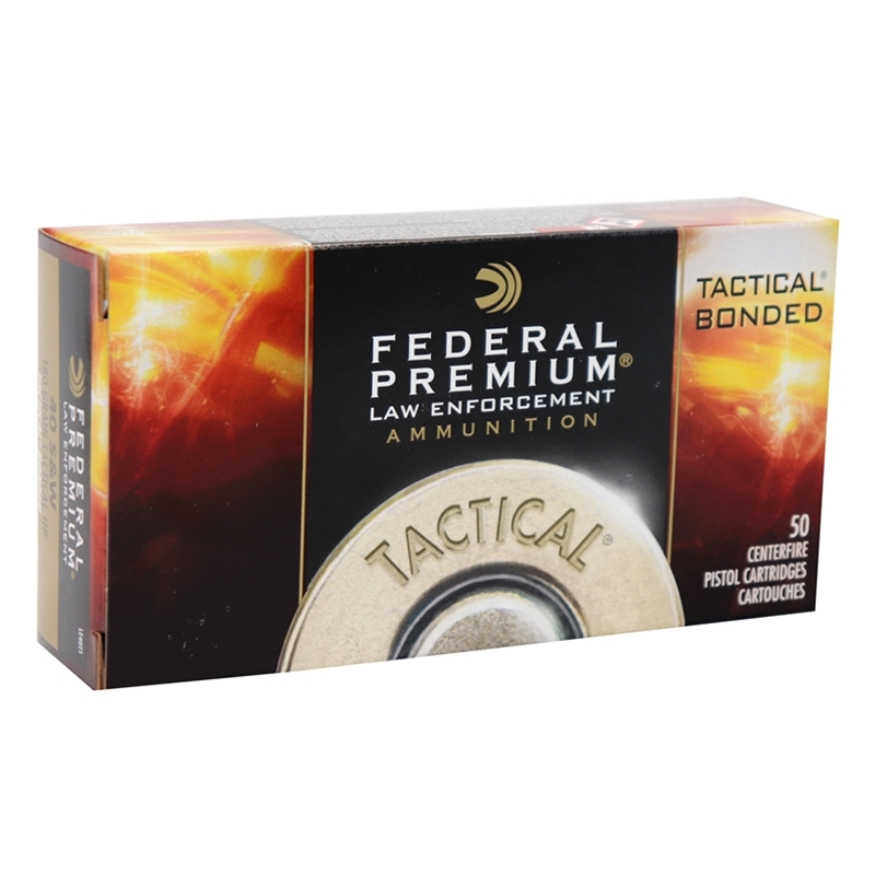 Federal Law Enforcement 40 S&W Ammo 180 Gr Tactical Bonded HP