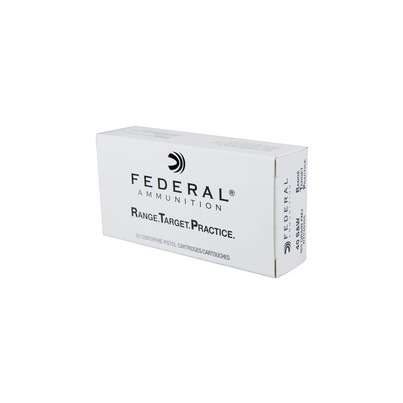 Federal Range Target Practice 40 S&W Ammo 165 Gr FMJ