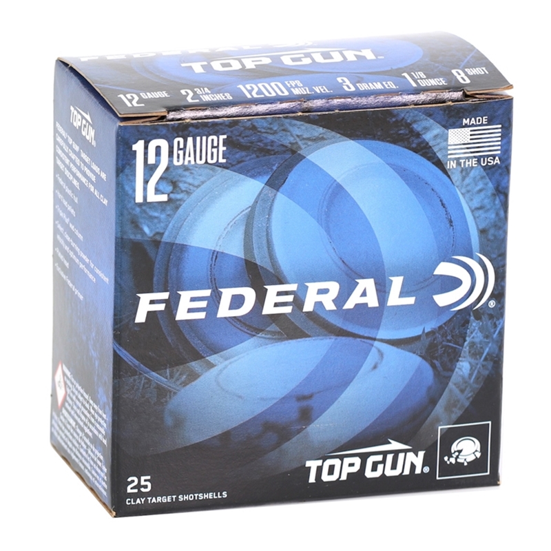 Federal Top Gun 12 Ga Ammo 2 ¾” 1 1/8oz #8 Shot Target