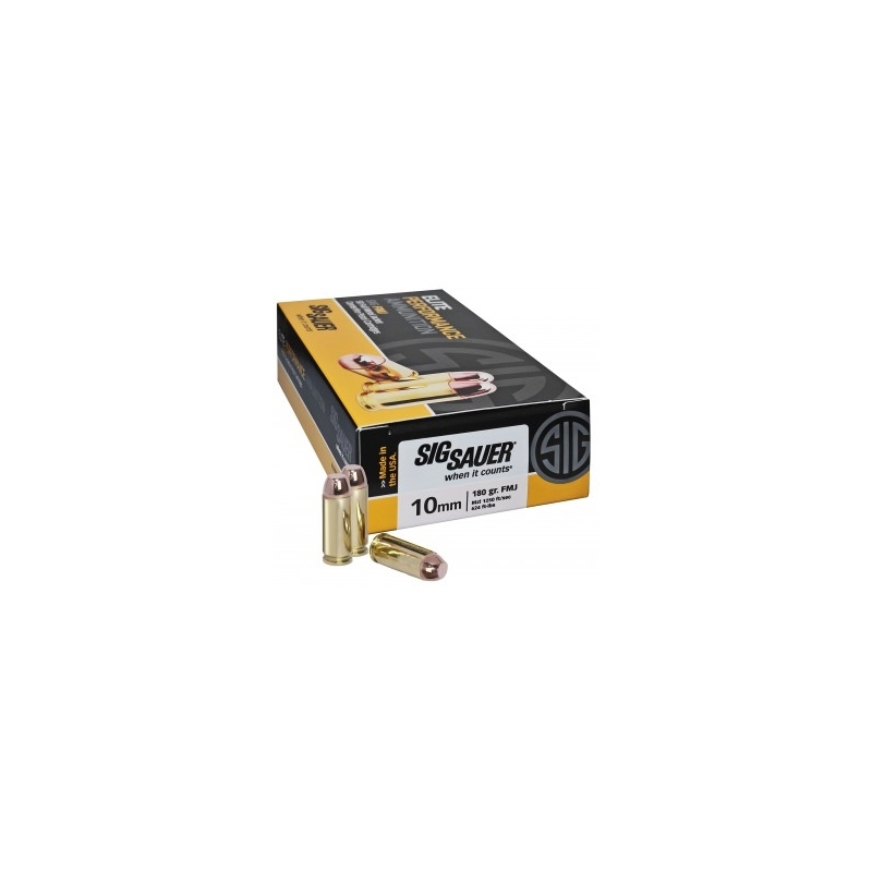 Sig Sauer Elite Performance 10mm Auto Ammo 180 Gr FMJ 200 Rds