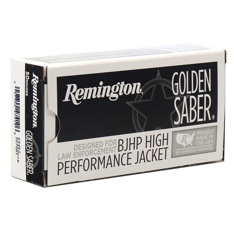 Remington Golden Saber 45 ACP Auto Ammo 185 Grain +P Brass JHP