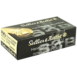 Sellier & Bellot 9mm Luger Ammo 150 Grain Subsonic Full Metal Jacket 