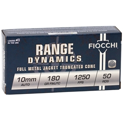 Fiocchi Shooting Dynamics 10mm AUTO Ammo 180 Grain Full Metal Jacket