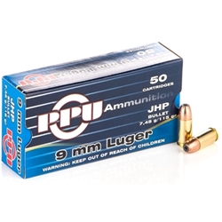 Prvi Partizan 9mm Luger Ammo  115 Grain Jacketed Hollow Point