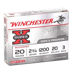 winchester-super-x-20-gauge-2-3-4-3-shot-20-pellet-ammunition||