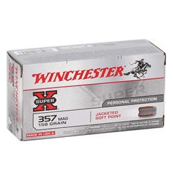 Winchester Super-X 357 Magnum Ammo 158 Grain Jacketed Soft Point