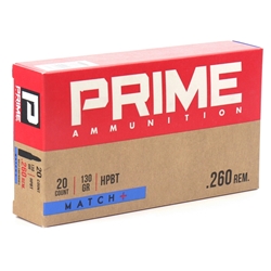 prime-ammunition-260-remington-ammo-130-grain-hpbt-match-plus-7602340020||