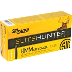 Sig Sauer Elite Hunter 6mm Creedmoor Ammo 100 Grain Elite Tipped Hunting