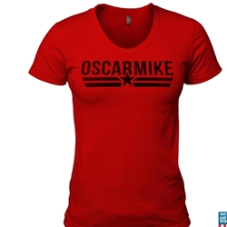 oscar-mike-womens-logo-tee-red-omred-w||