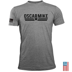 oscar-mike-mens-logo-tee-tri-grey-omgrey||