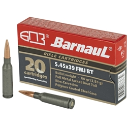 Barnaul 5.45x39mm Ammo 60 Grain Full Metal Jacket Steel Case