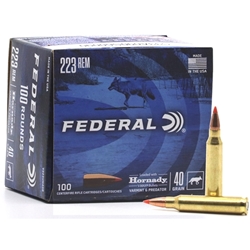 federal-varmint-predator-223-remington-ammo-40-grain-hornady-v-max-v223vm40b||