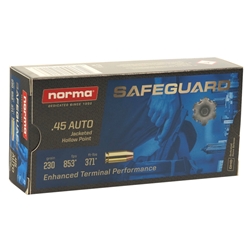 norma-safeguard-45-acp-auto-ammo-230-grain-jhp-610940050||