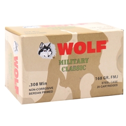 wolf-military-classic-308-winchester-ammo-168-grain-bi-metal-fmj-steel-case-mc308fmj168||