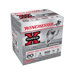 winchester-xpert-high-velocity-20-gauge-ammo-3-7-8-oz-2-non-toxic-plated-steel-shot-250-round-case-wex2032||