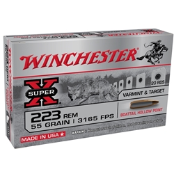 winchester-super-x-223-remington-ammo-55-grain-boat-tail-hollow-point-w223hp55||