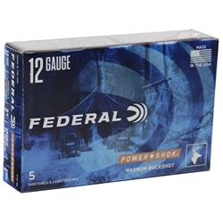 Federal AmmunitionFederal Power-Shok 12 Gauge Ammo 3" Buffered #4 Buckshot 41 Pellets