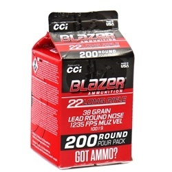 CCI Blazer 22 Long Rifle Ammo 38 Grain Lead Round Nose Pour Pack 200 Rounds