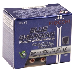 fiocchi-blue-guardian-9mm-ammo-100-grain-reduced-ricochet-hollow-point-bg9rr||