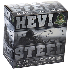 Hevi-Shot Hevi-X 12 Gauge Ammo 2-3/4"  1 1/8 oz #1 Shot Steel Shot