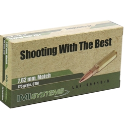 IMI Ammo 7.62x51mm Ammo 175 Grain M118LR Match Jacketed Hollow Point