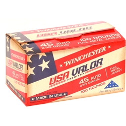 winchester-usa-valor-45-acp-ammo-230-grain-fmj-100-rounds-value-pack-usav45a||