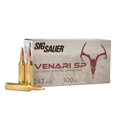 Sig Sauer Venari Hunting 243 Winchester Ammo 100 Grain Soft Point