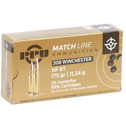 Prvi Partizan Match 308 Winchester Ammo 175 Grain Hollow Point Boat Tail 
