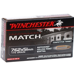 Winchester Competittive Target 7.62x51mm NATO Ammo 175 Grain HPBT MatchKing 