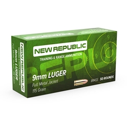 New Republic Training and Range 9mm Luger Ammo 115 Grain FMJ
