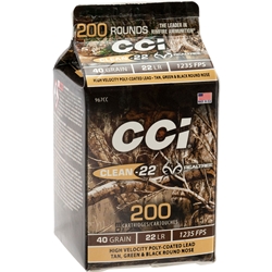 cci-clean-pour-pack-22-long-rifle-ammo-40-grain-polymer-coated-lead-round-nose-967cc||