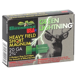 brenneke-green-lightning-20-gauge-ammo-2-3-4-1-oz-slug-sl-202hfsgl||