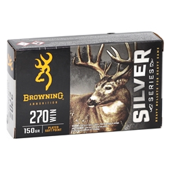 browning-silver-series-270-winchester-ammo-150-grain-plated-soft-point-b192602701||