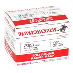 winchester-usa-223-remington-ammo-55-grain-fmj-100-rounds-value-pack-w223100||