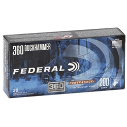 Federal Premium Power-Shok 360 Buckhammer Ammo 200 Grain Jacketed Soft Point