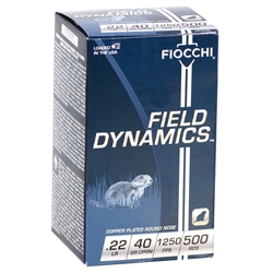 Fiocchi AmmunitionFiocchi Field Dynamics 22 Long Rifle Ammo 40 Grain Copper Plated Round Nose