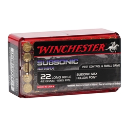 winchester-subsonic-42-max-22-long-rifle-ammo-42-grain-hollow-point-w22sub42||